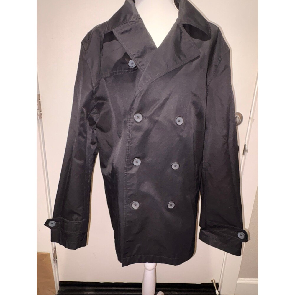 ALFANI SLIM FIT MEN’S DOUBLE BREASTED COAT.‎ Medium EUC Black